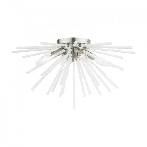 4 Light Brushed Nickel Flush Mount