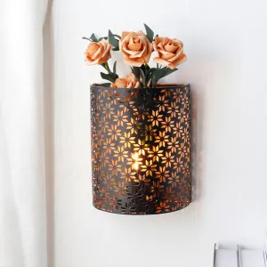 8''H Wall Sconce Lighting Metal Rustic Wall Mount Lamp（Single，Snowflake）