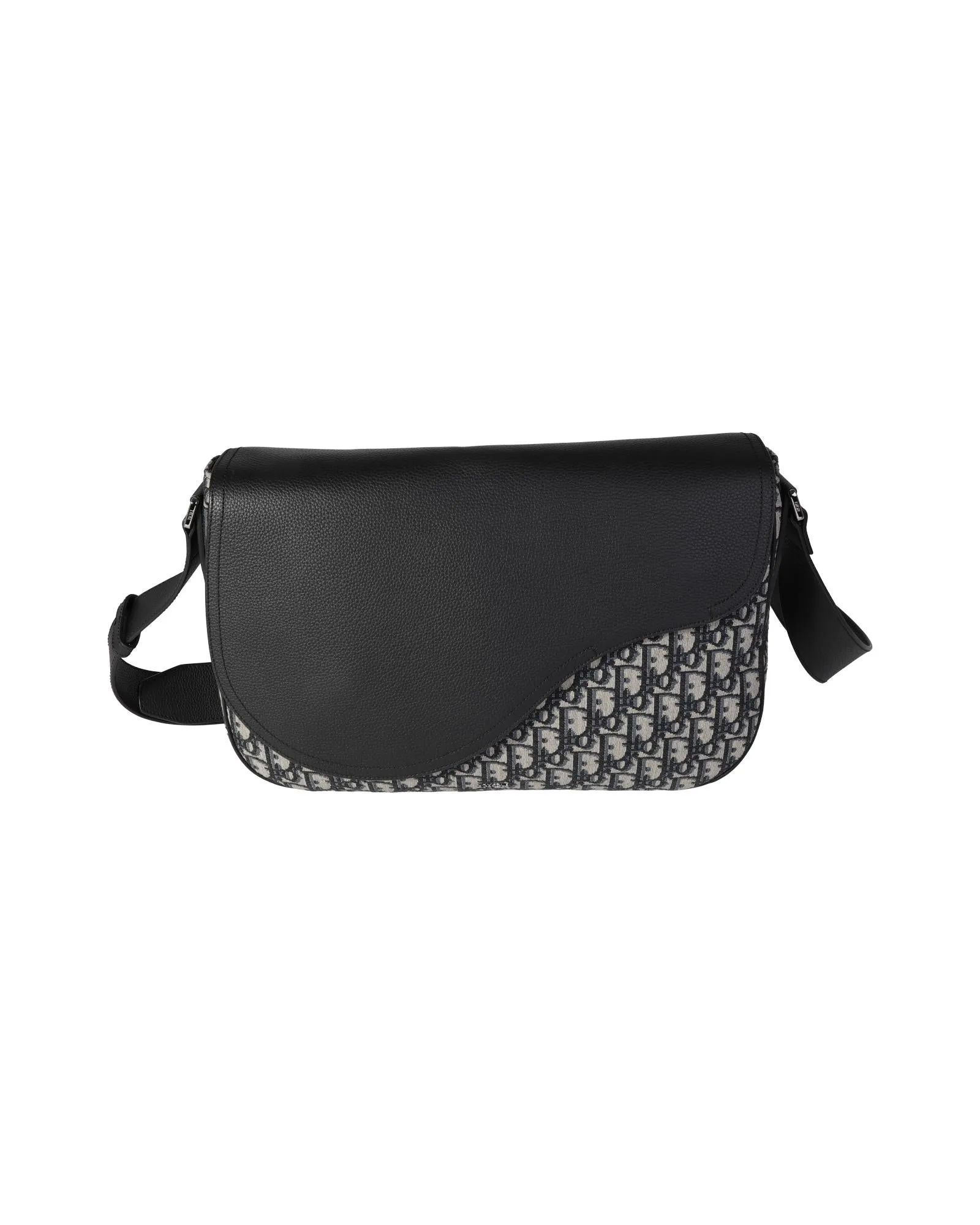 Blue Oblique & Leather Saddle Messenger Bag