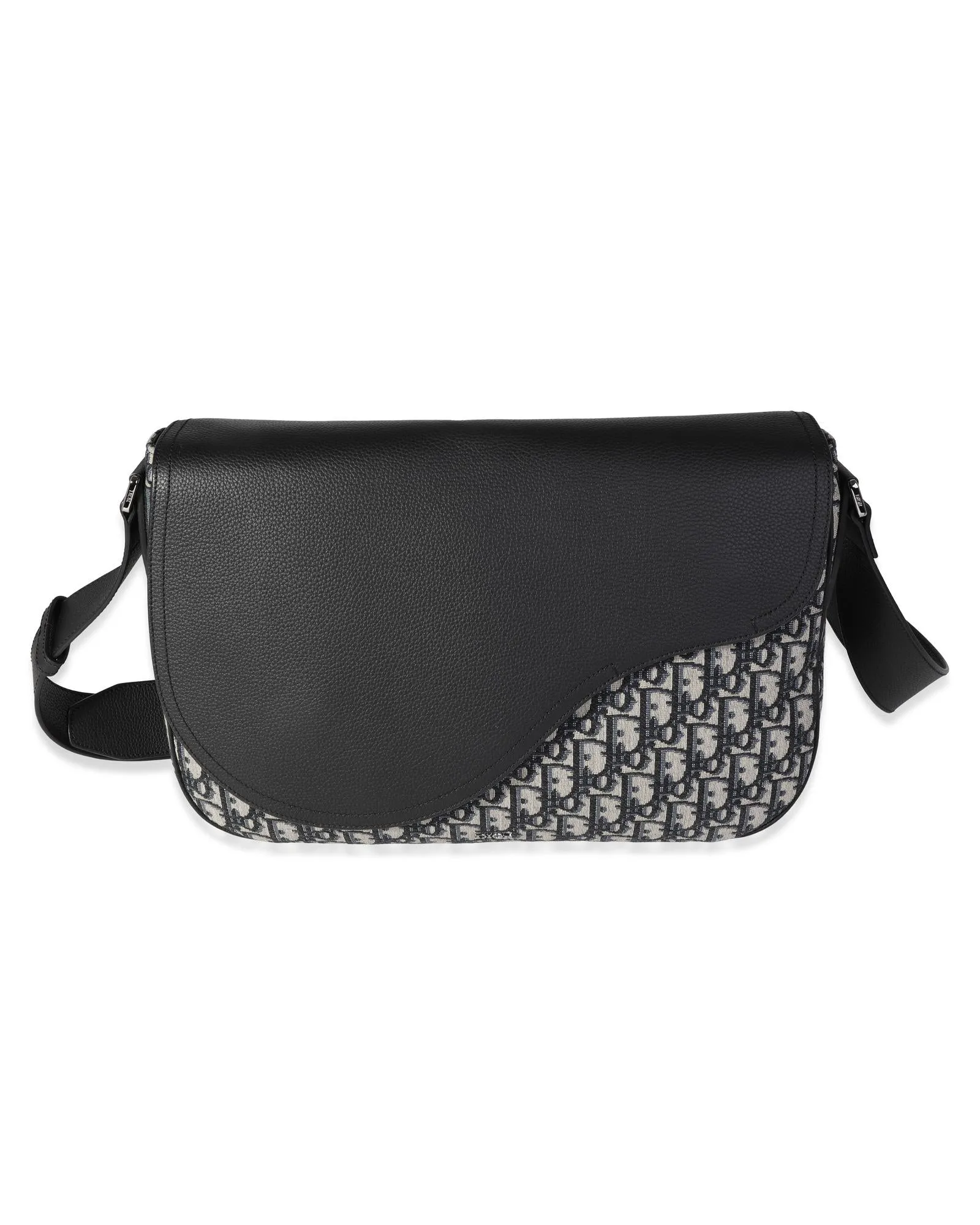 Blue Oblique & Leather Saddle Messenger Bag