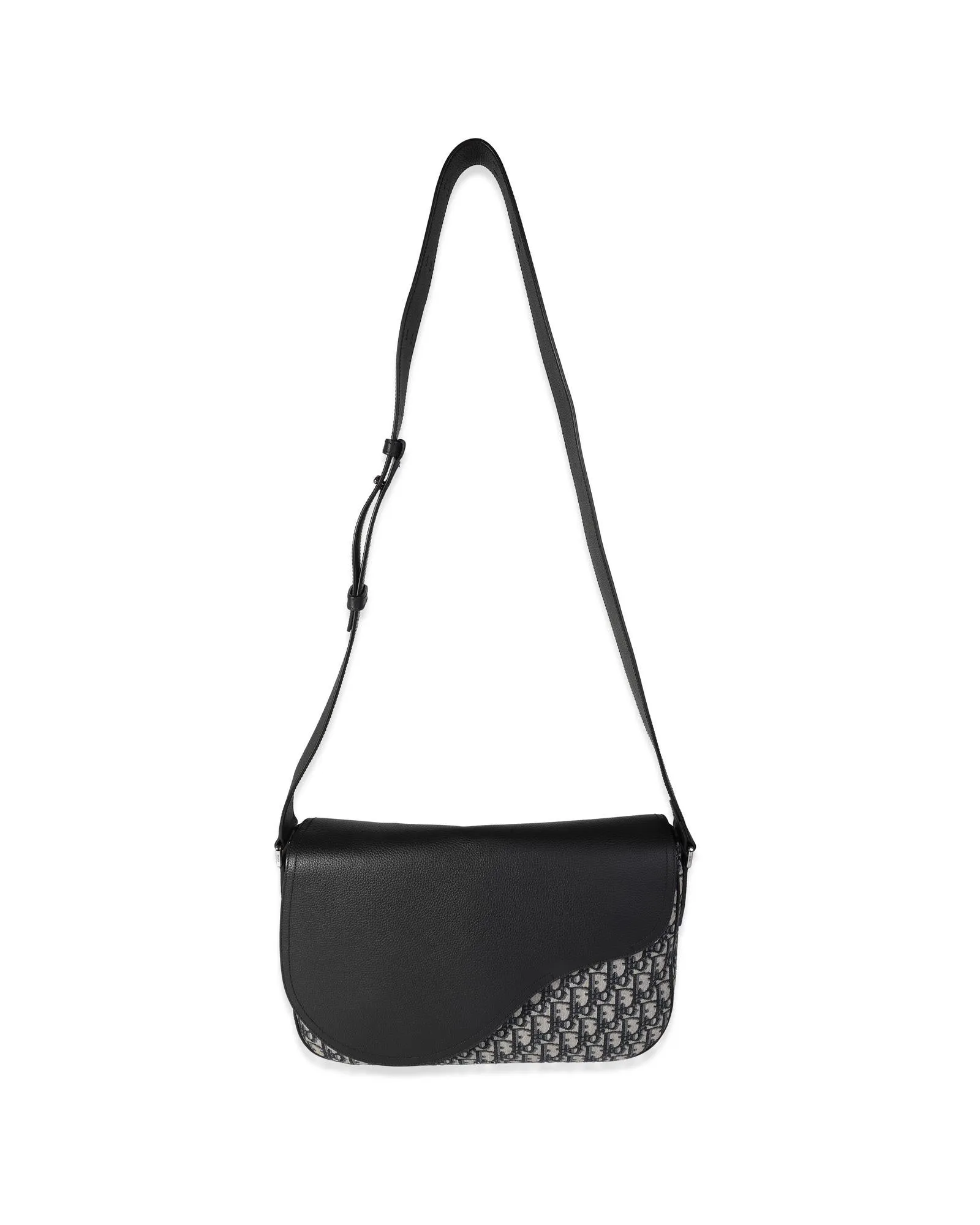 Blue Oblique & Leather Saddle Messenger Bag