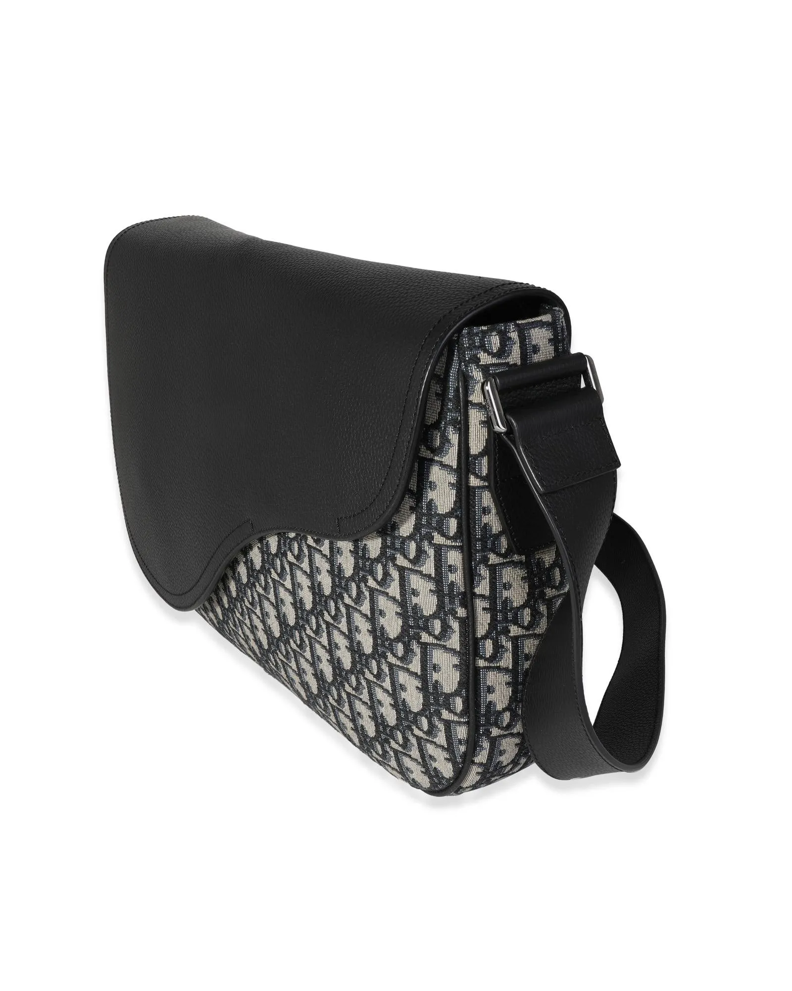 Blue Oblique & Leather Saddle Messenger Bag