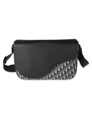 Blue Oblique & Leather Saddle Messenger Bag