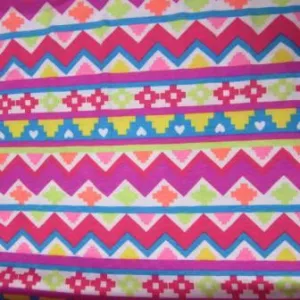 Bright Aztecs on White Cotton Jersey Fabric