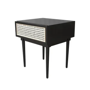 Cane Black Side Table