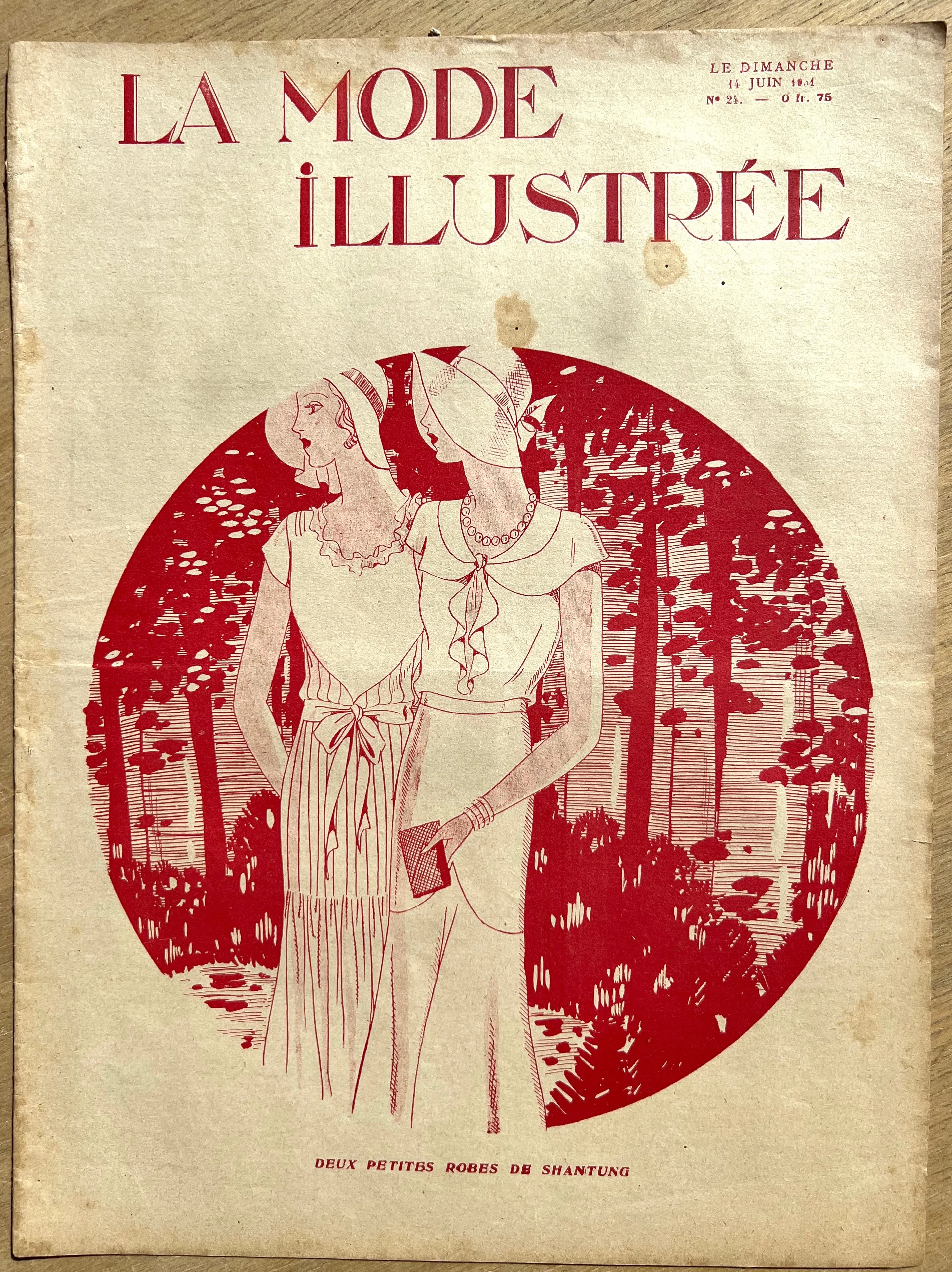 Charming Cover on June 1934 French Fashion Paper La Mode Illustree