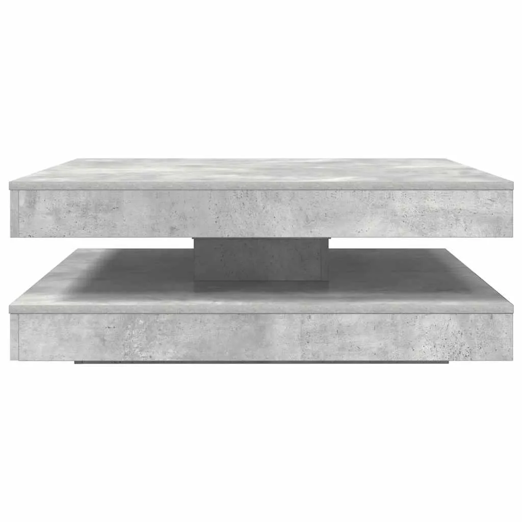 Coffee Table 360-Degree Rotatable Concrete Grey 90x90x34.5 cm