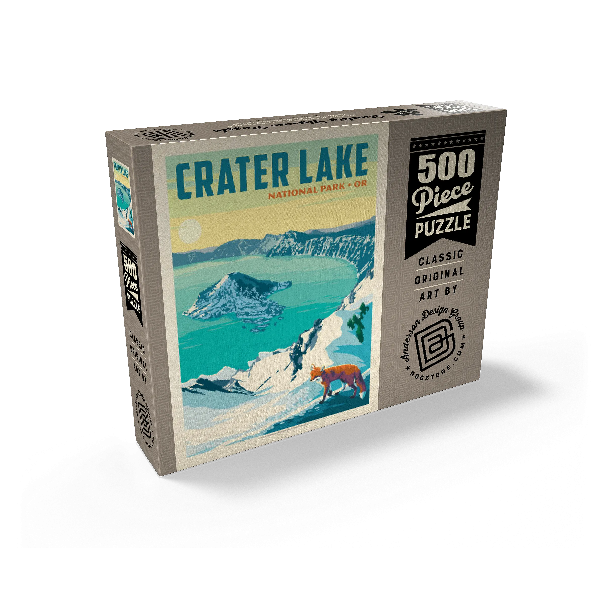 Crater Lake National Park: Winter Fox, Vintage Poster