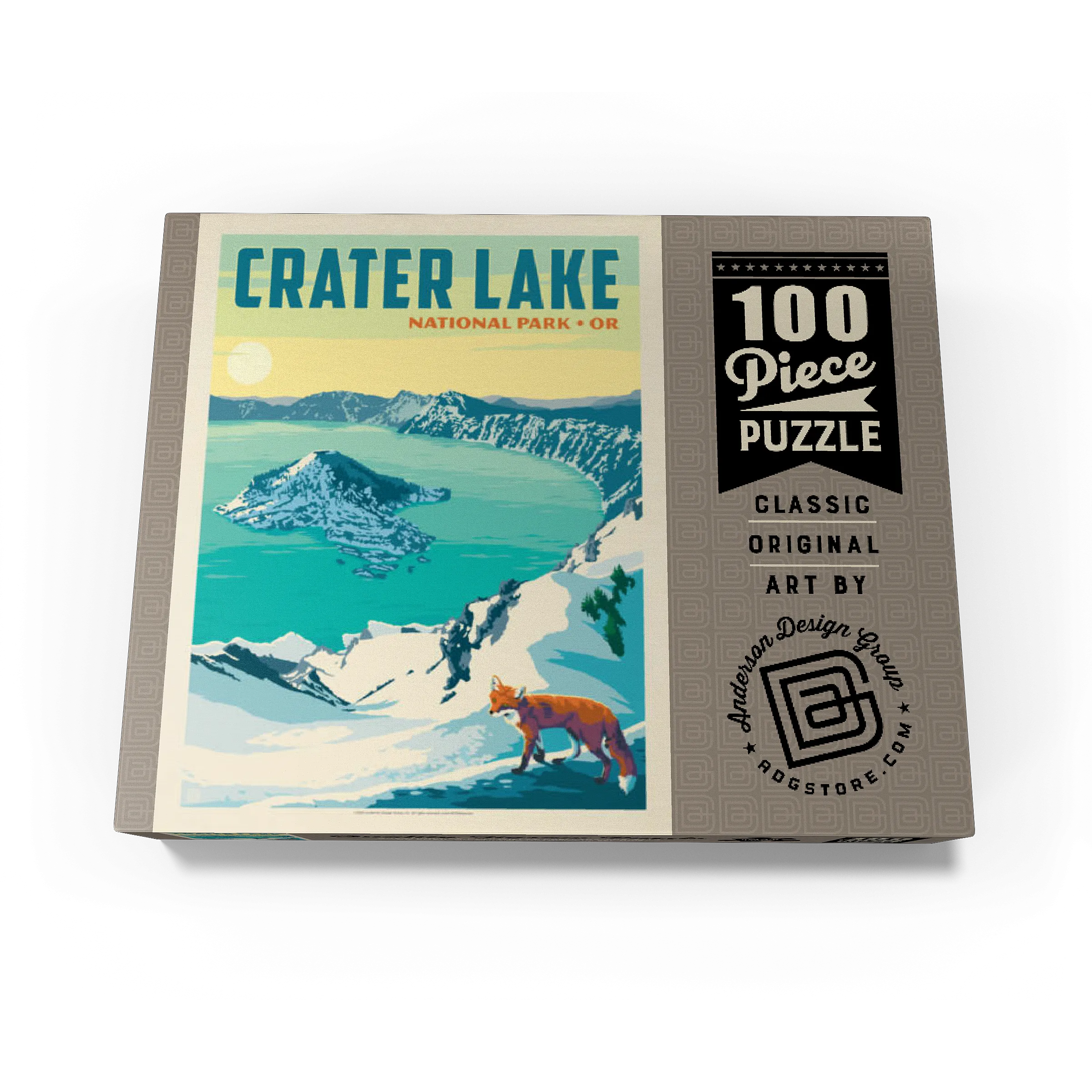 Crater Lake National Park: Winter Fox, Vintage Poster