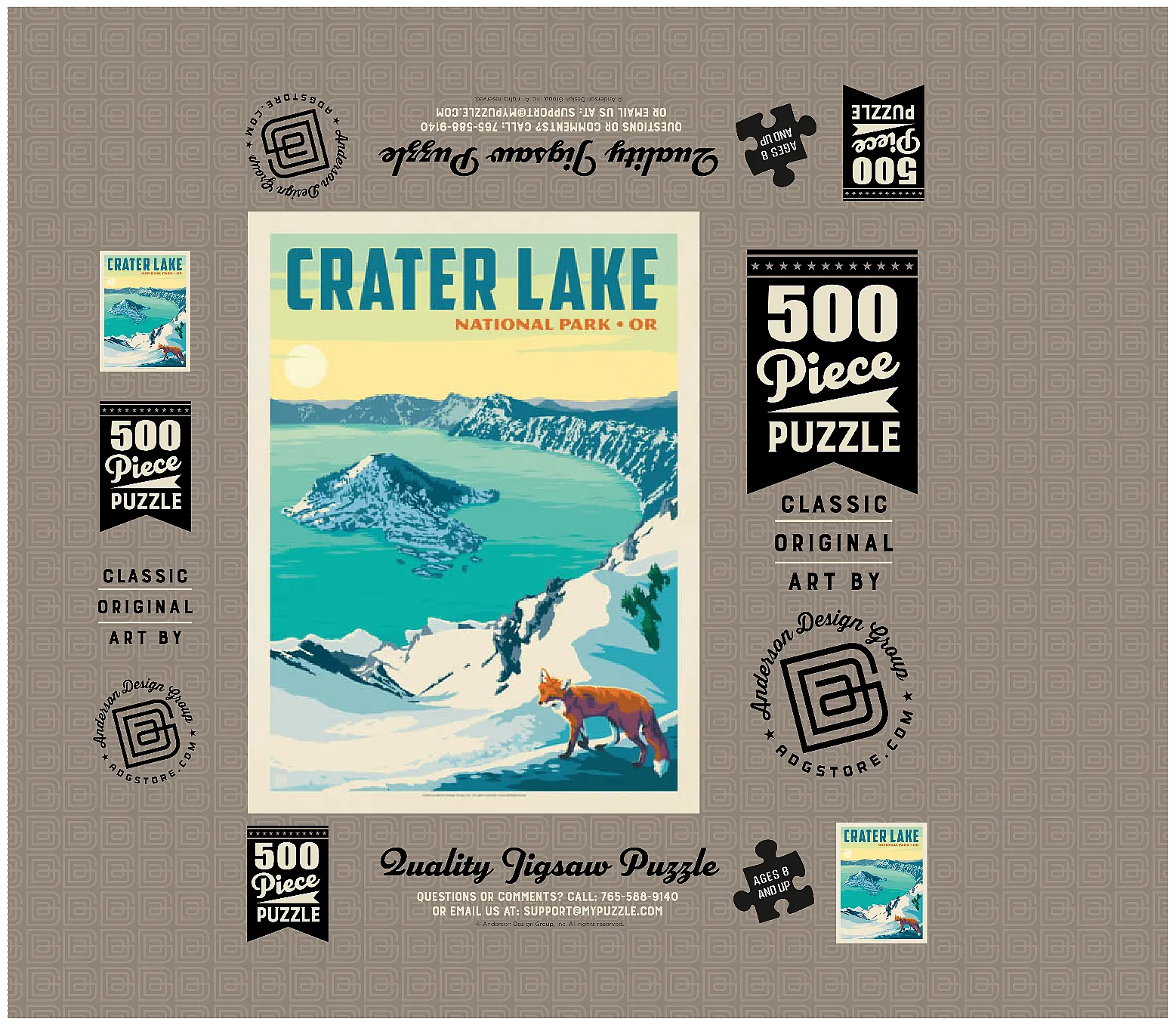 Crater Lake National Park: Winter Fox, Vintage Poster