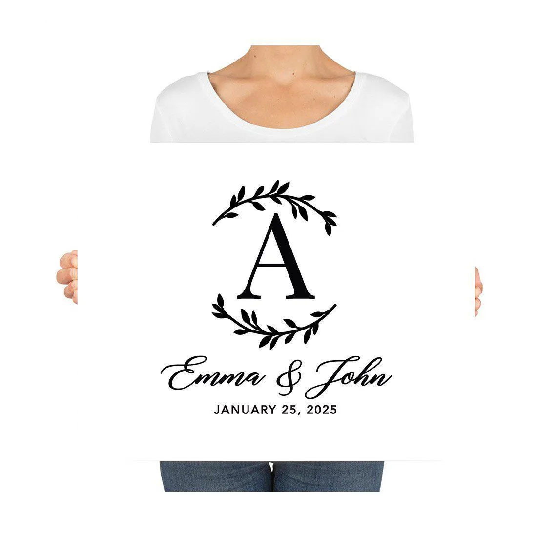 Custom Modern Canvas Wedding Guestbook Welcome Signs