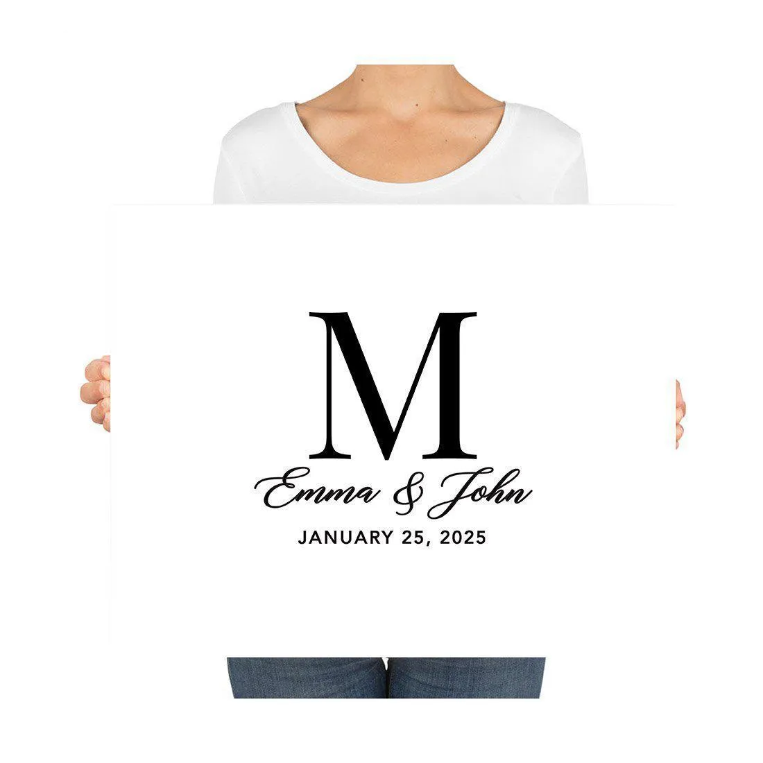 Custom Modern Canvas Wedding Guestbook Welcome Signs