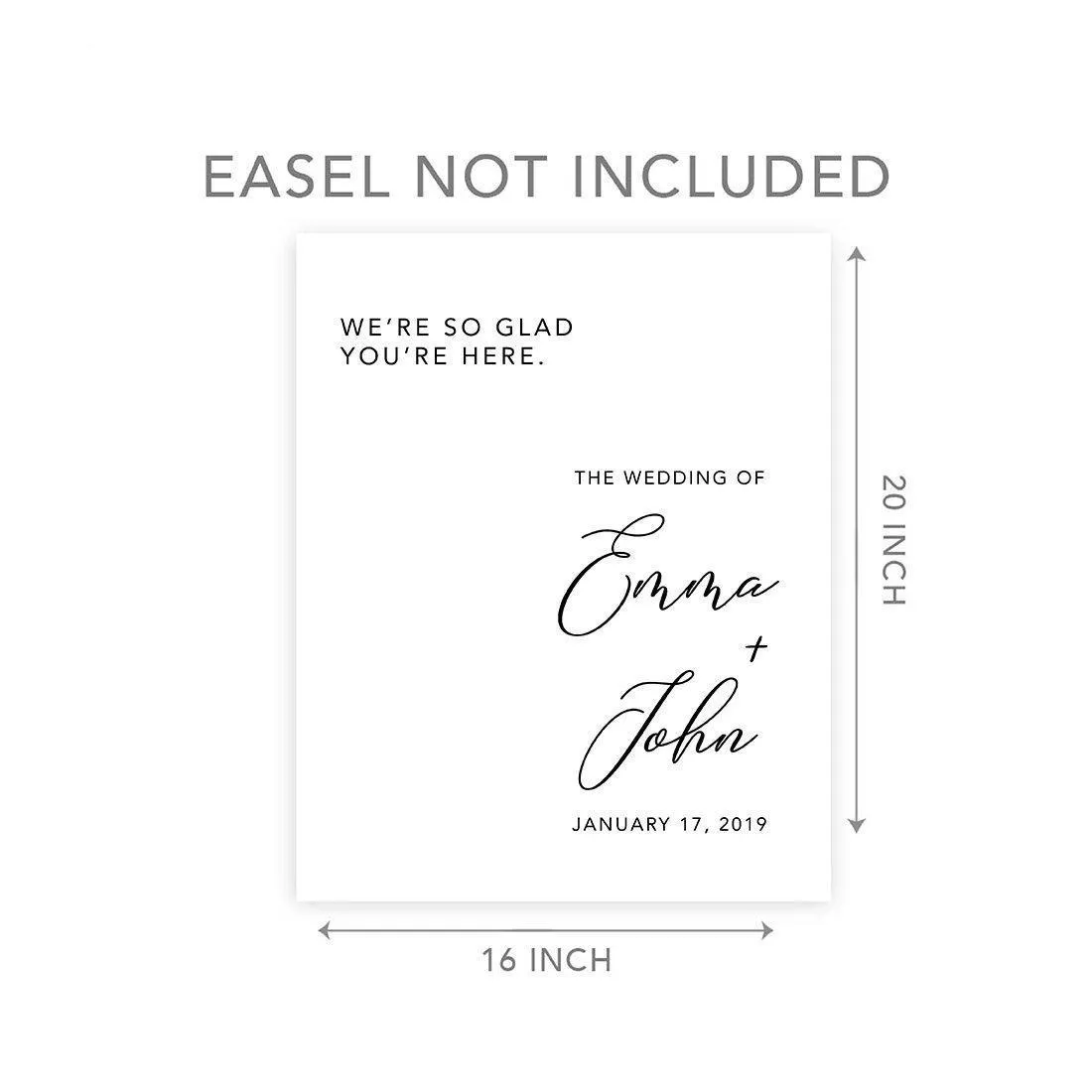 Custom Modern Canvas Wedding Guestbook Welcome Signs
