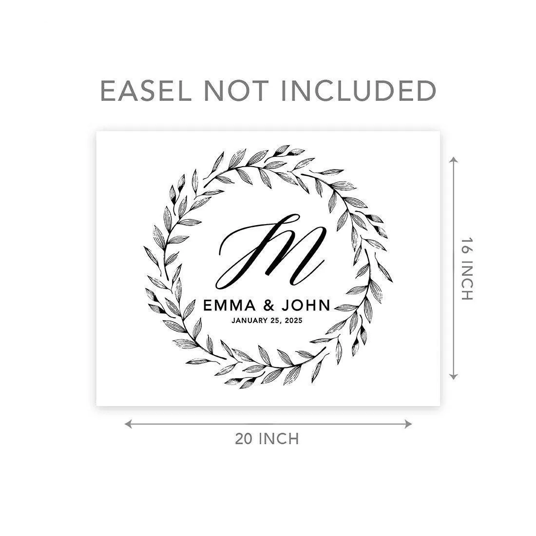 Custom Modern Canvas Wedding Guestbook Welcome Signs