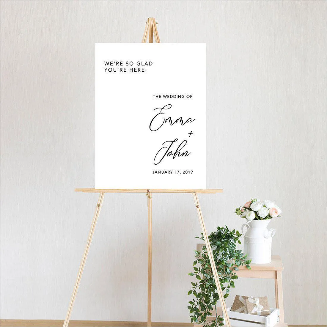 Custom Modern Canvas Wedding Guestbook Welcome Signs