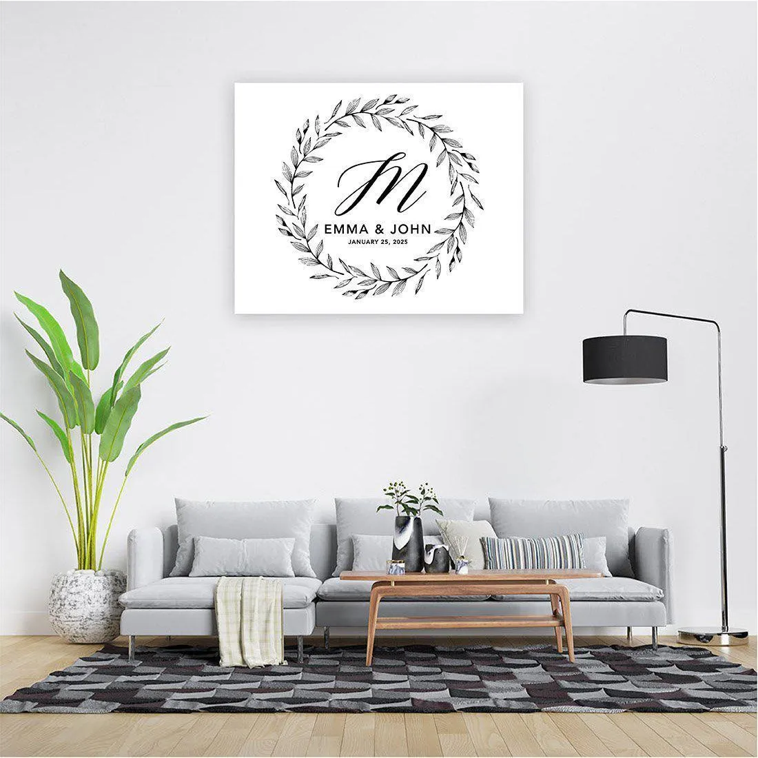 Custom Modern Canvas Wedding Guestbook Welcome Signs
