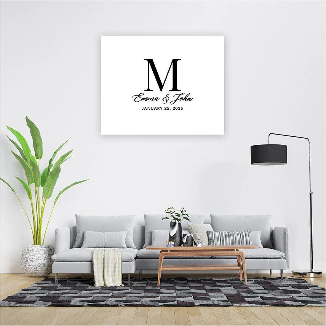 Custom Modern Canvas Wedding Guestbook Welcome Signs