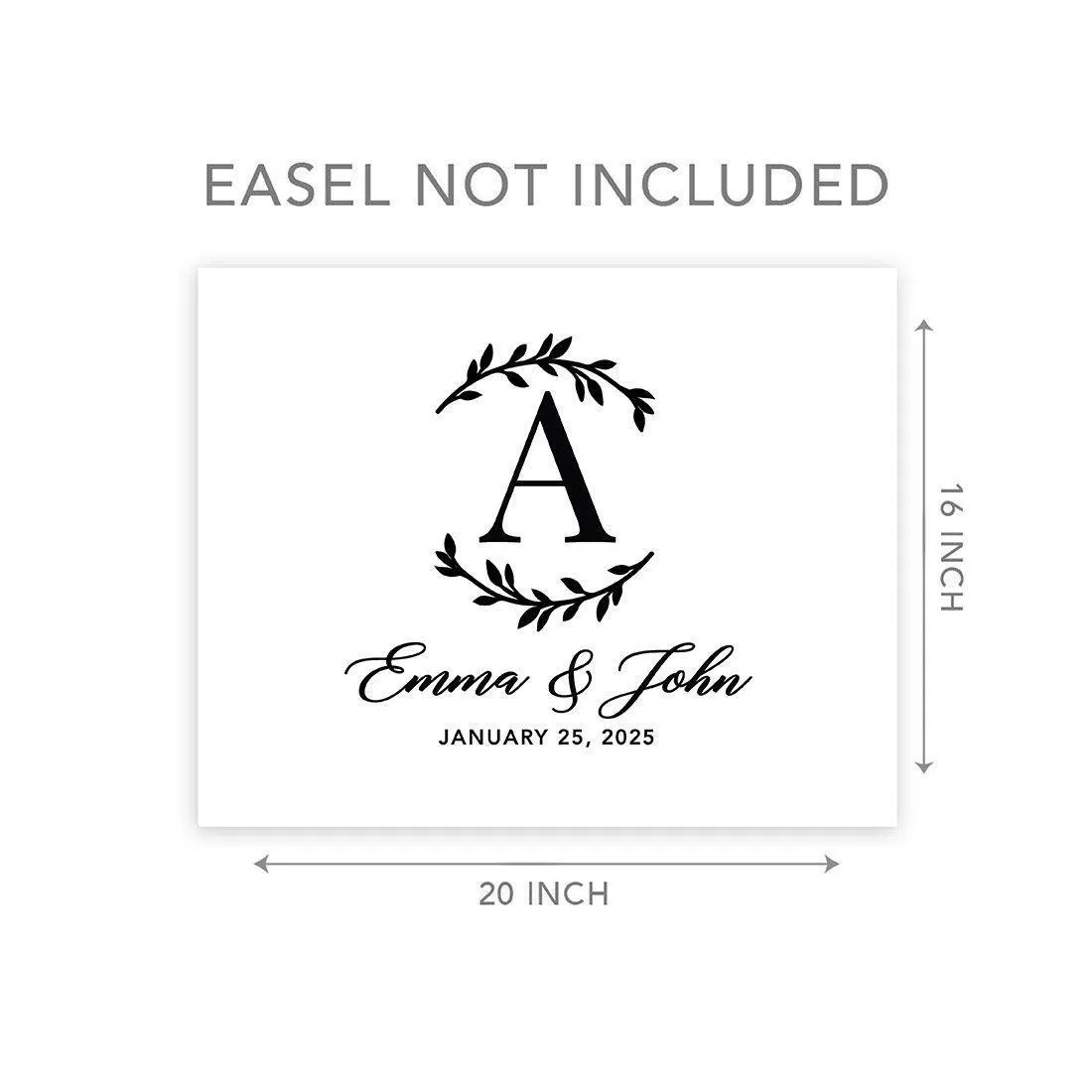 Custom Modern Canvas Wedding Guestbook Welcome Signs