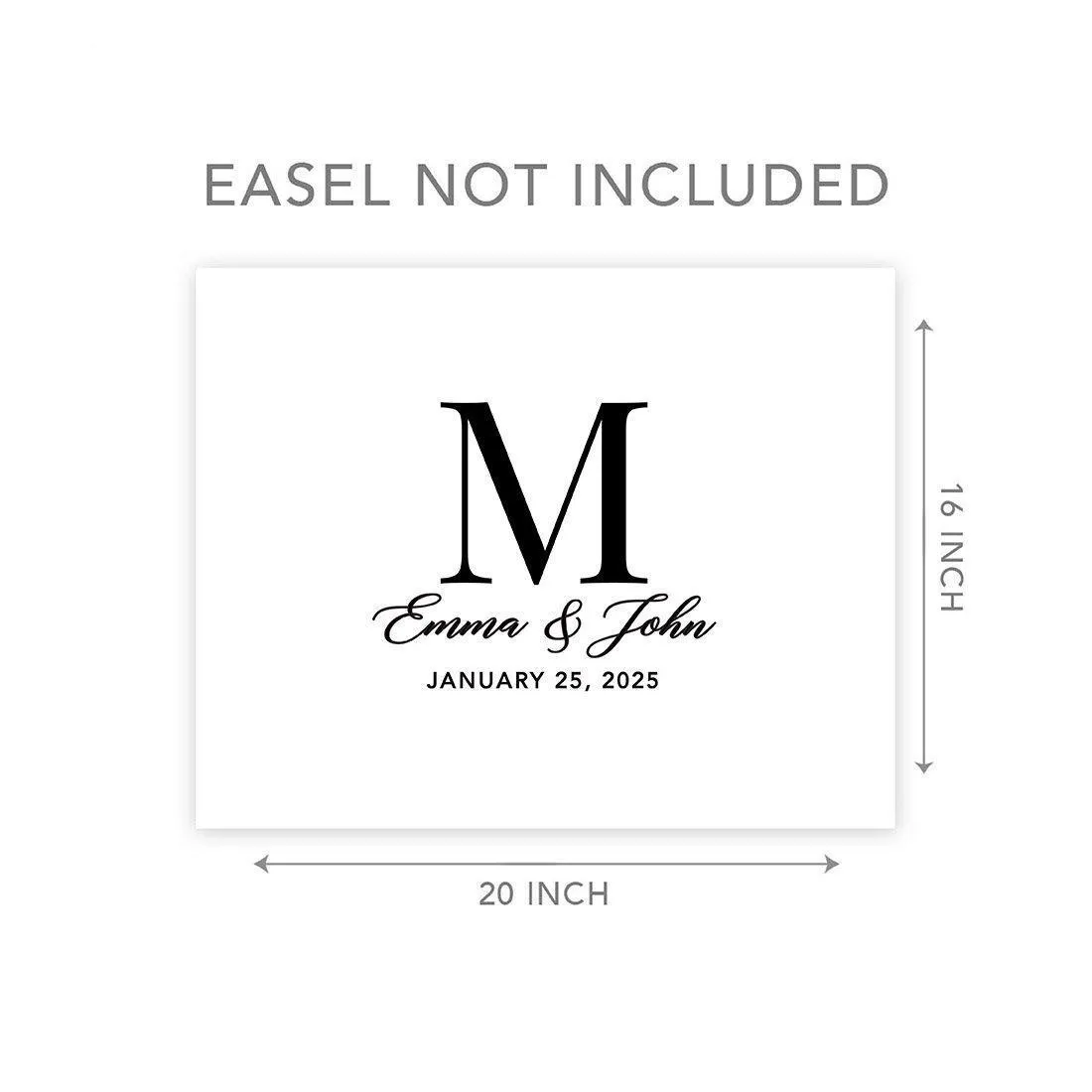 Custom Modern Canvas Wedding Guestbook Welcome Signs