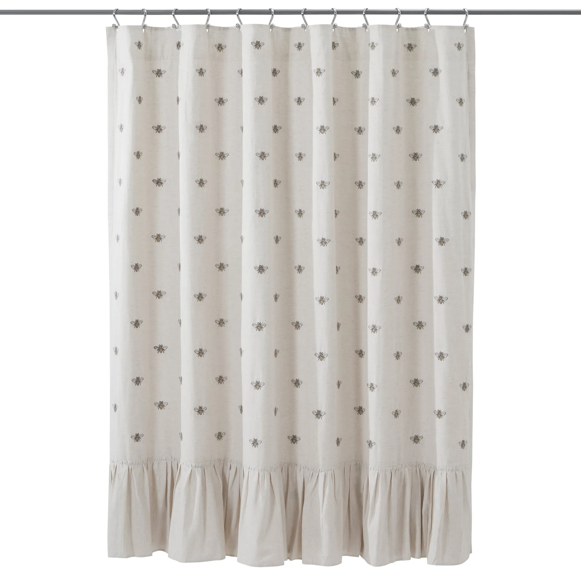 Embroidered Bee Shower Curtain 72x72