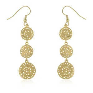 Flax Golden Filigree Circle Dangle Earrings