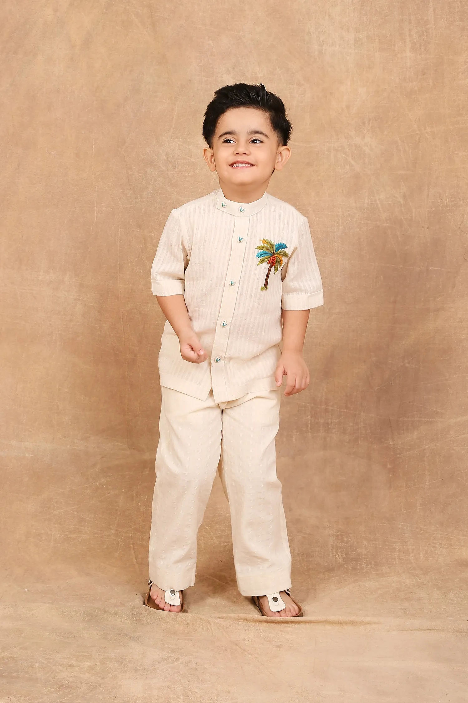 Ivory coconut handloom shirt