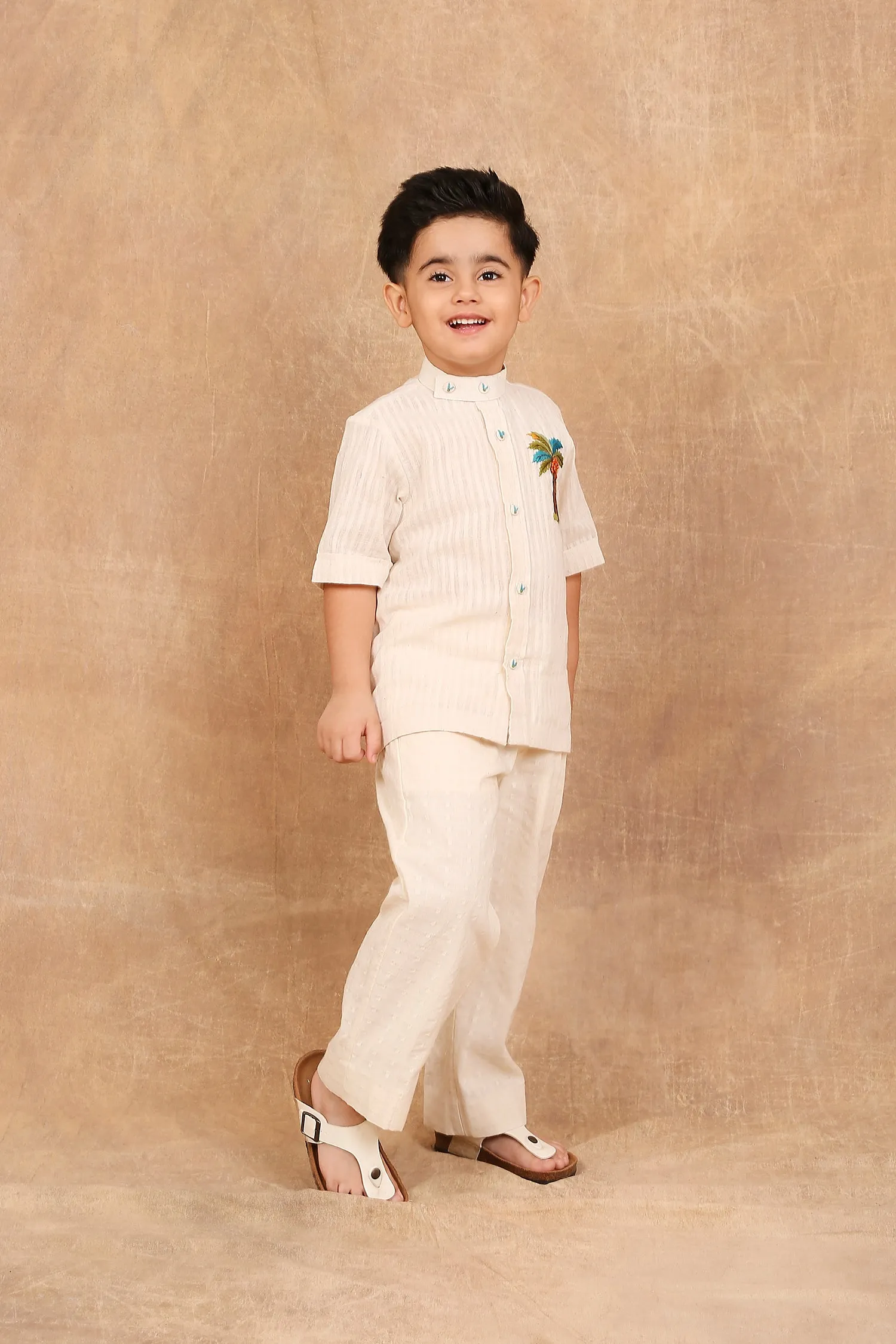 Ivory coconut handloom shirt