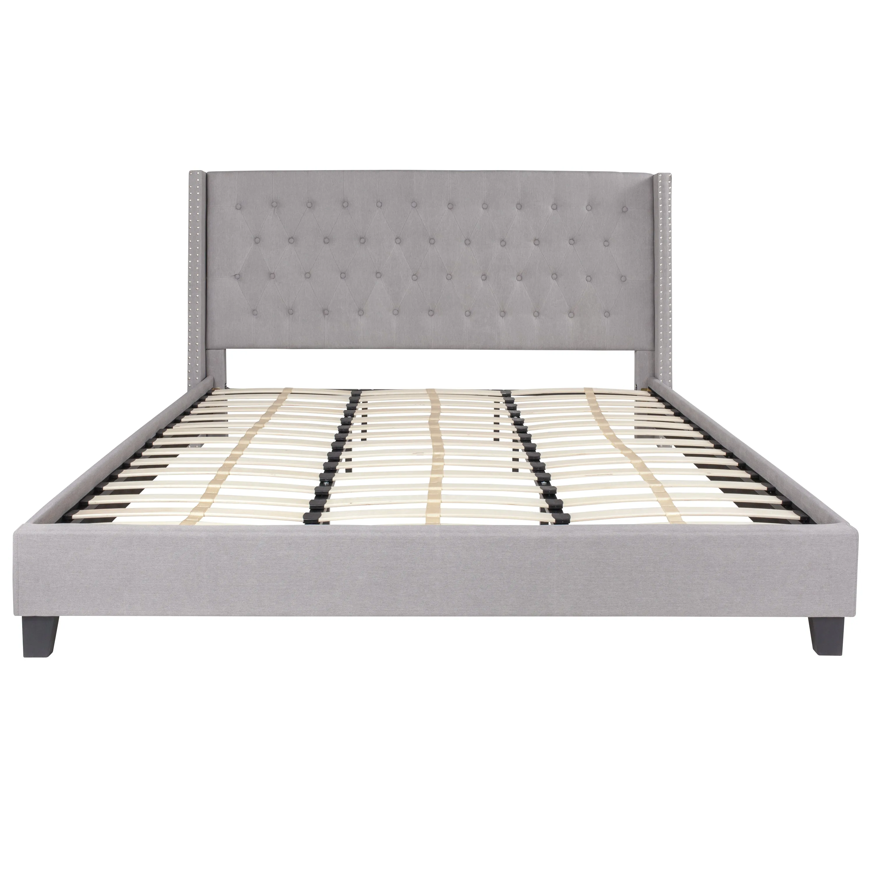 King Platform Bed Set-Gray HG-BM10-44-GG