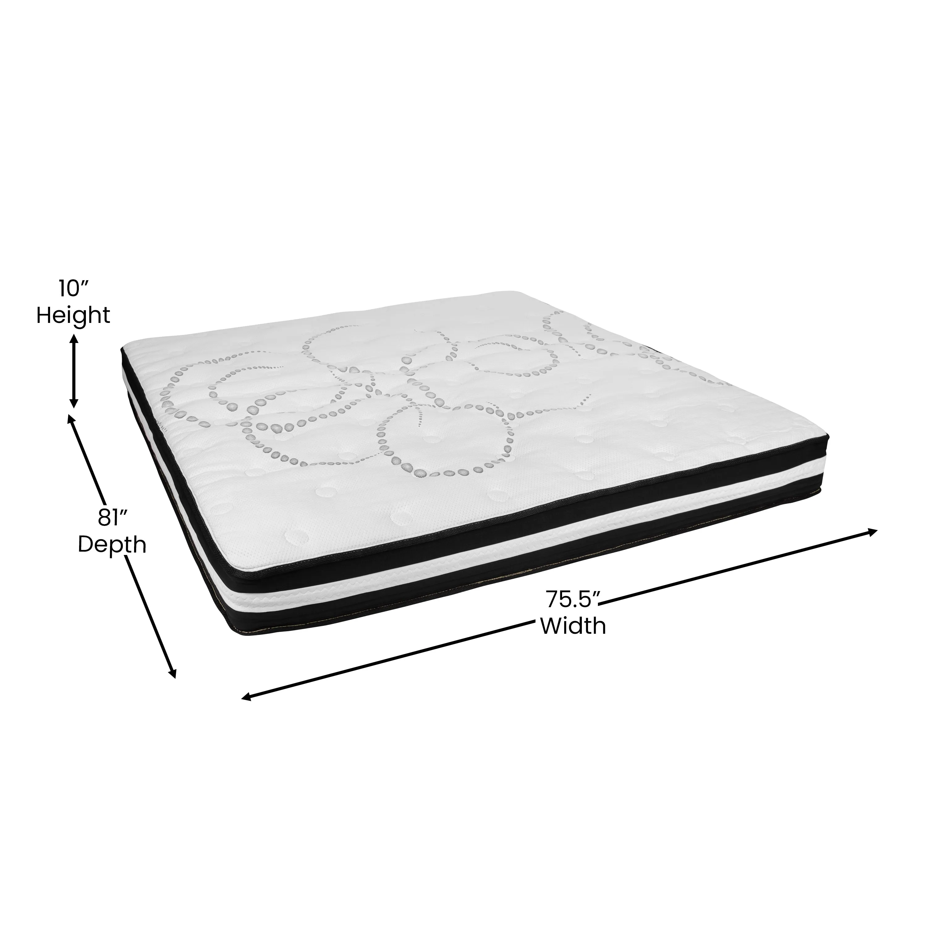 King Platform Bed Set-Gray HG-BM10-44-GG