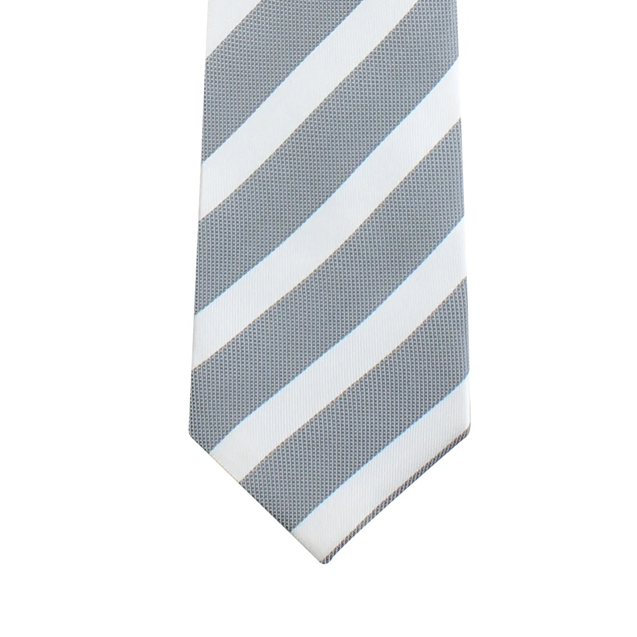 Kovove The Greywind Striped Grey Necktie and Pocket Square Gift Box