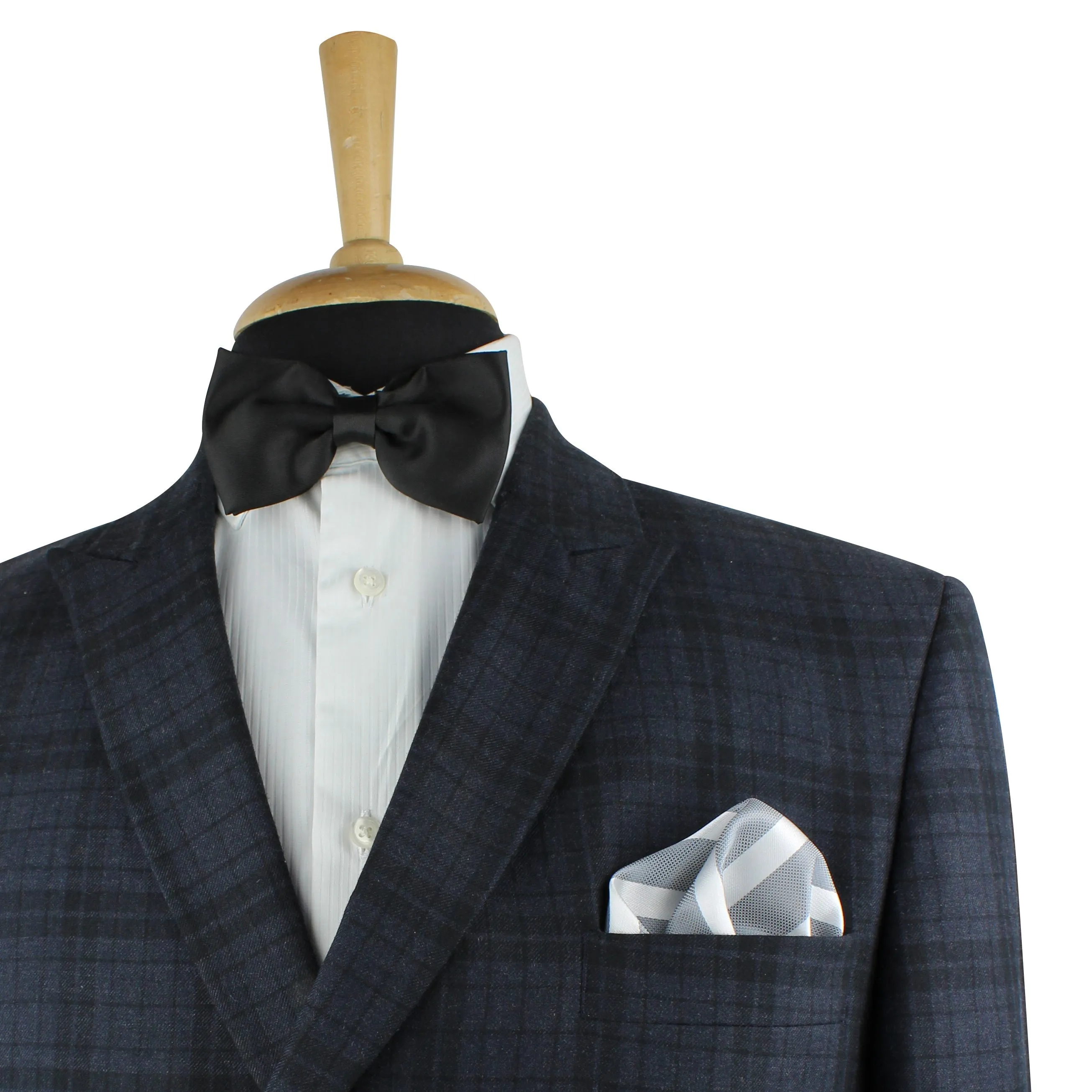 Kovove The Greywind Striped Grey Necktie and Pocket Square Gift Box