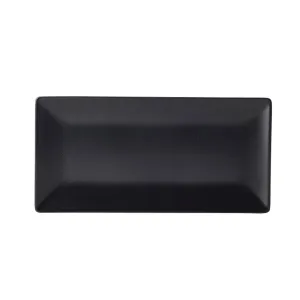 Luna Stoneware Black Rectangular Plate 25 x 15cm/10 x 6"- Pack 6