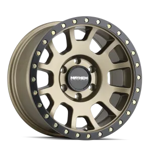 MAYHEM 8302 | MATTE GOLD W/ MATTE BLACK LIP | 6x139.7 | 17x8.5 | -5mm