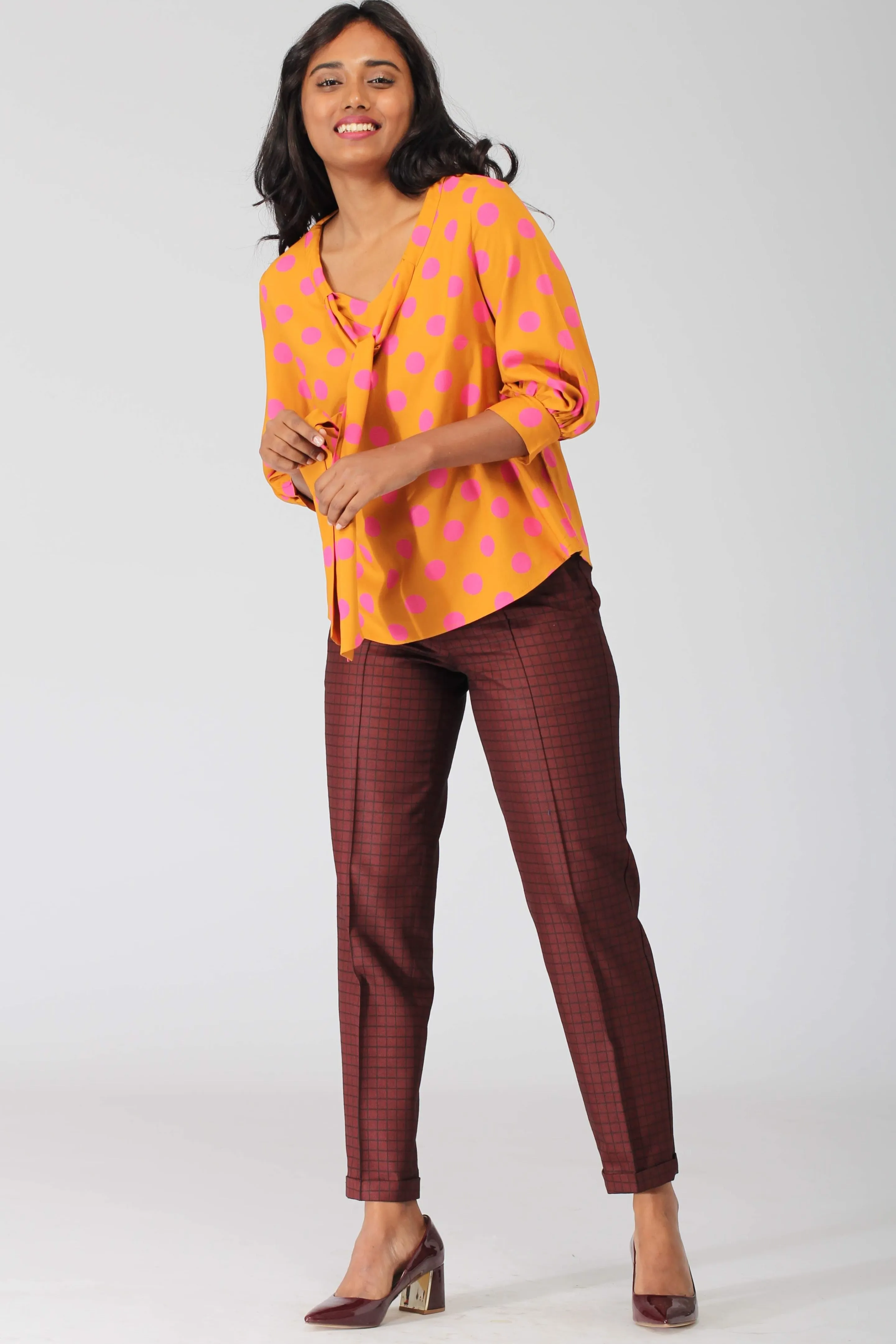 Rochelle Deep Red Cropped Pants