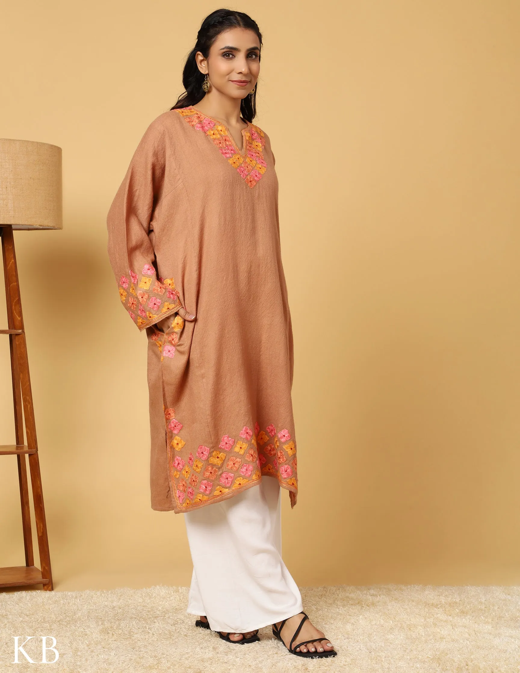 Sand Dune Aari Embroidered Pure wool Phiran
