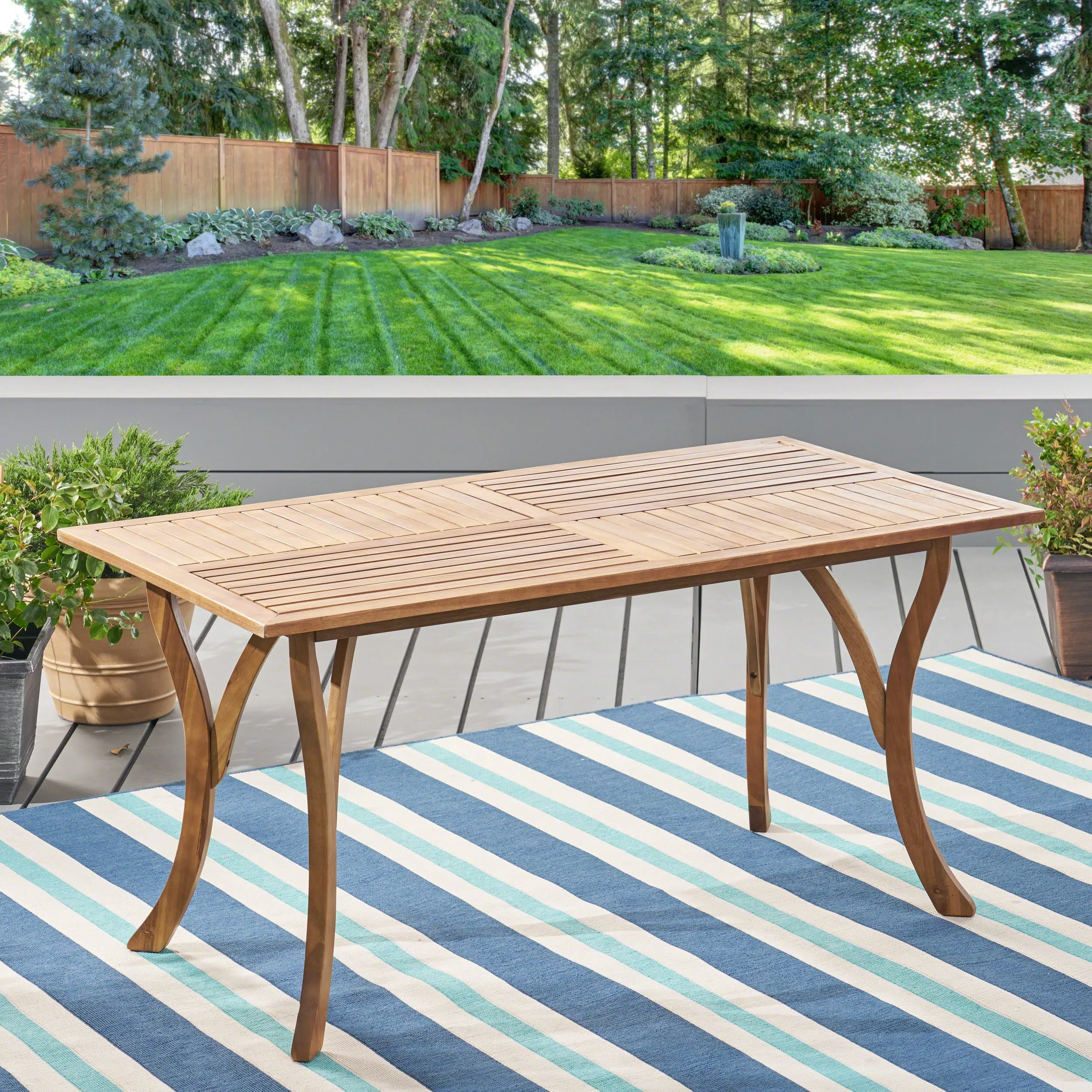 Teak Acacia Wood Outdoor Dining Table