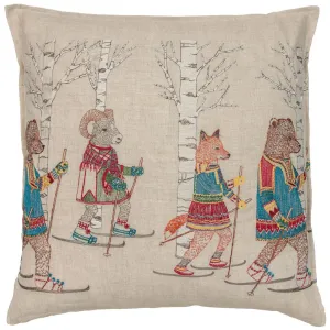 Throw Pillow (Cross Country Skiers)