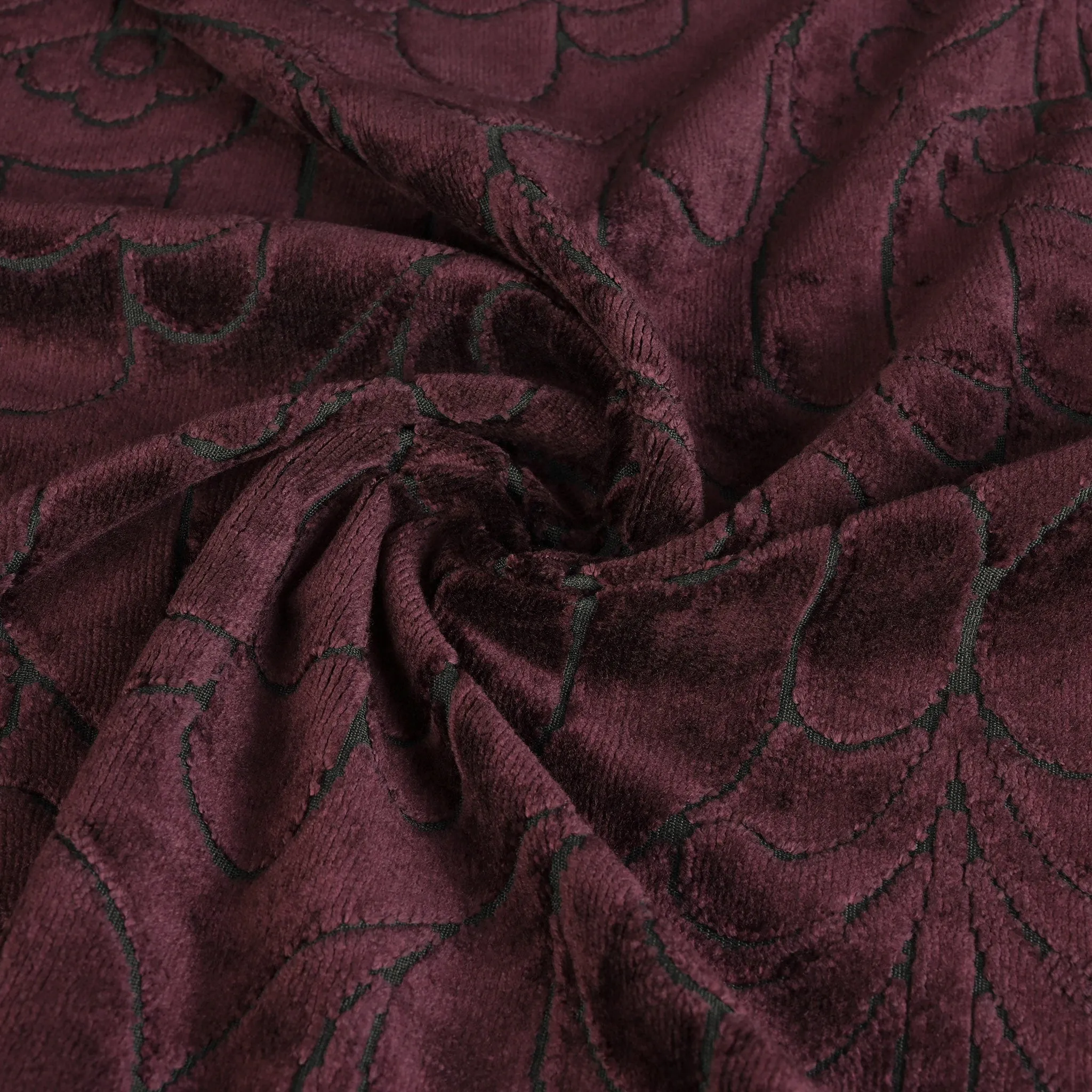 Wine Floral Jacquard 4003