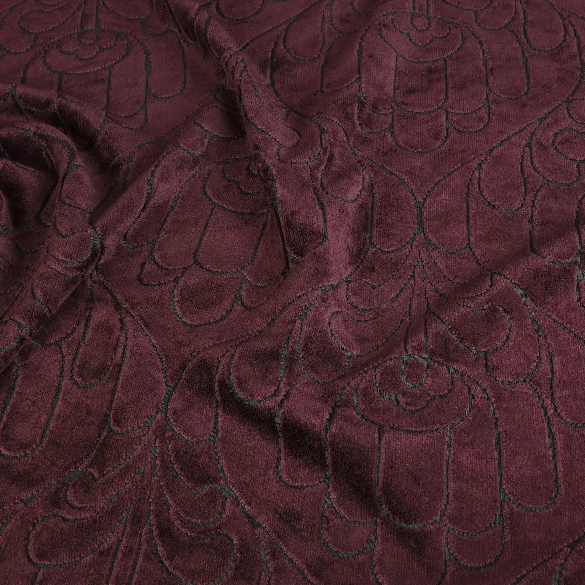 Wine Floral Jacquard 4003