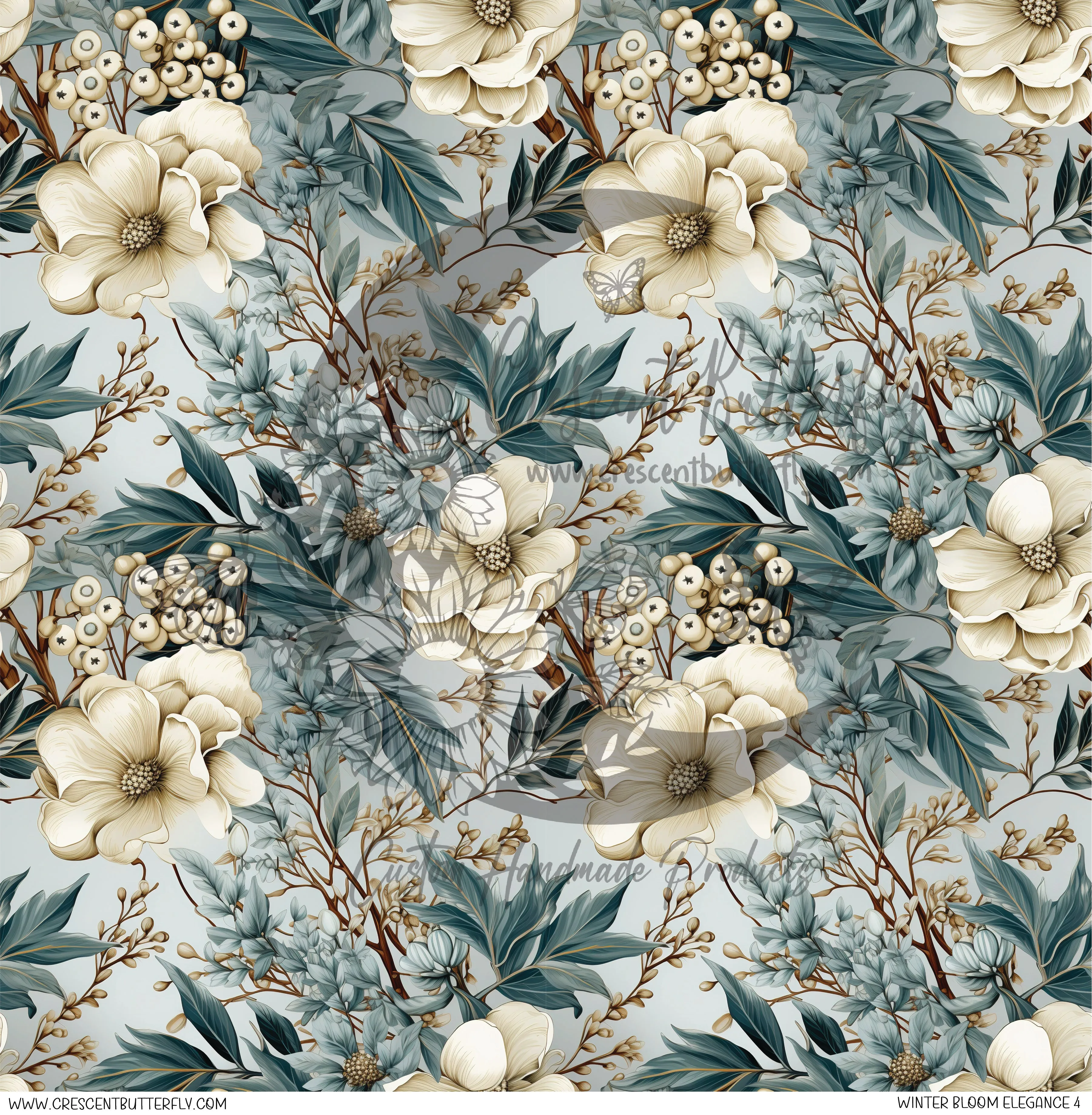 Winter Bloom Elegance 4 Printed Vinyl Sheet/Wrap