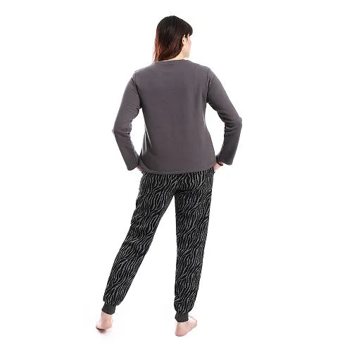 Women's Winter Pajama Set-BLACK