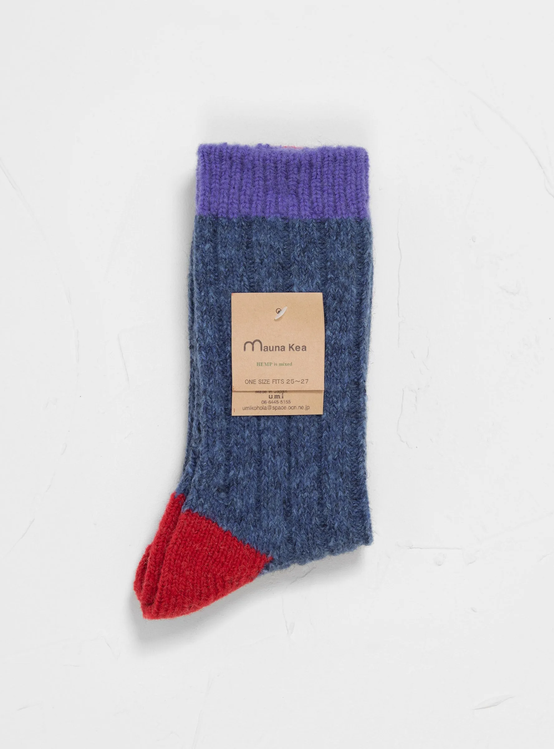 Wool 4 Colour Socks Purple