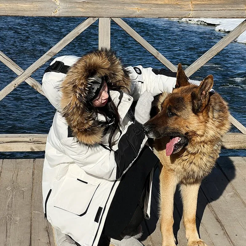 Workwear Style Thigh-Length Parka