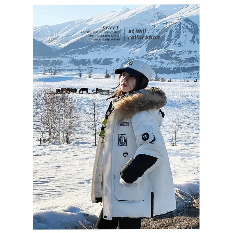Workwear Style Thigh-Length Parka