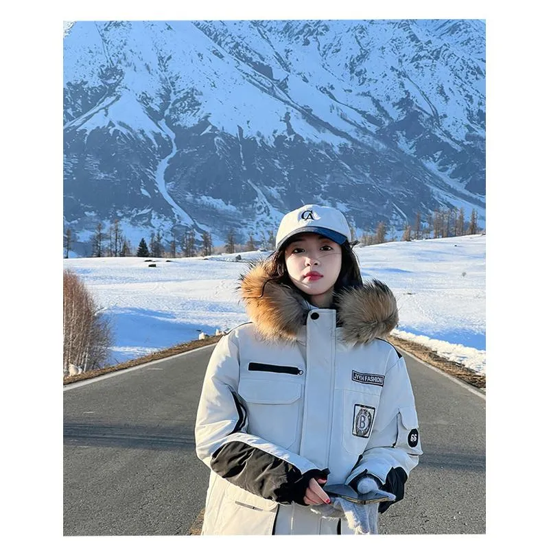 Workwear Style Thigh-Length Parka