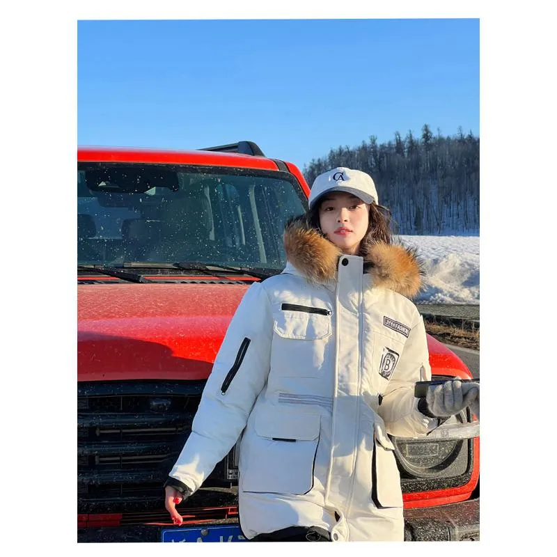 Workwear Style Thigh-Length Parka
