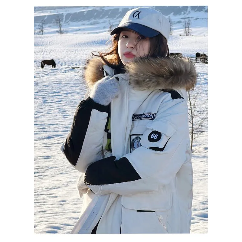 Workwear Style Thigh-Length Parka