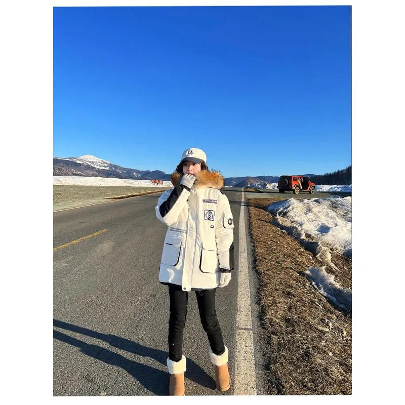 Workwear Style Thigh-Length Parka