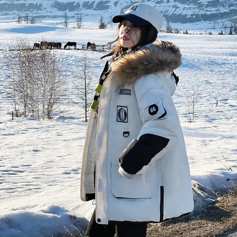 Workwear Style Thigh-Length Parka